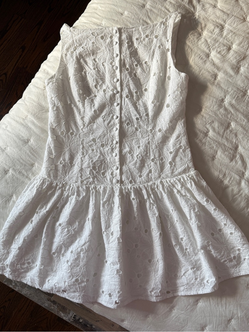 White Drop Waist Mini Dress